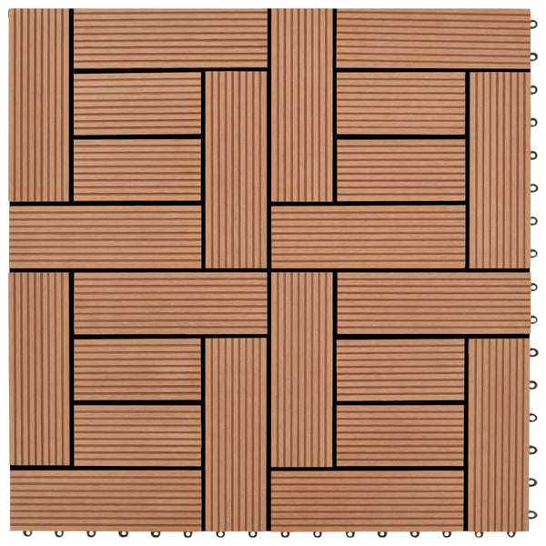  Decking Tiles WPC 1 sqm Brown 11 pcs