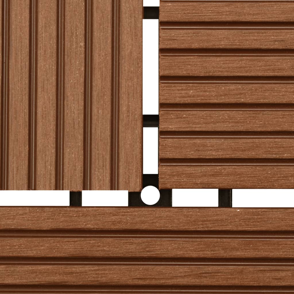 Decking Tiles WPC 1 sqm Brown 11 pcs