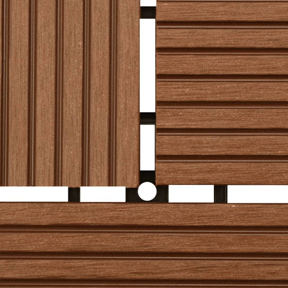 Decking Tiles WPC 1 sqm Brown 11 pcs