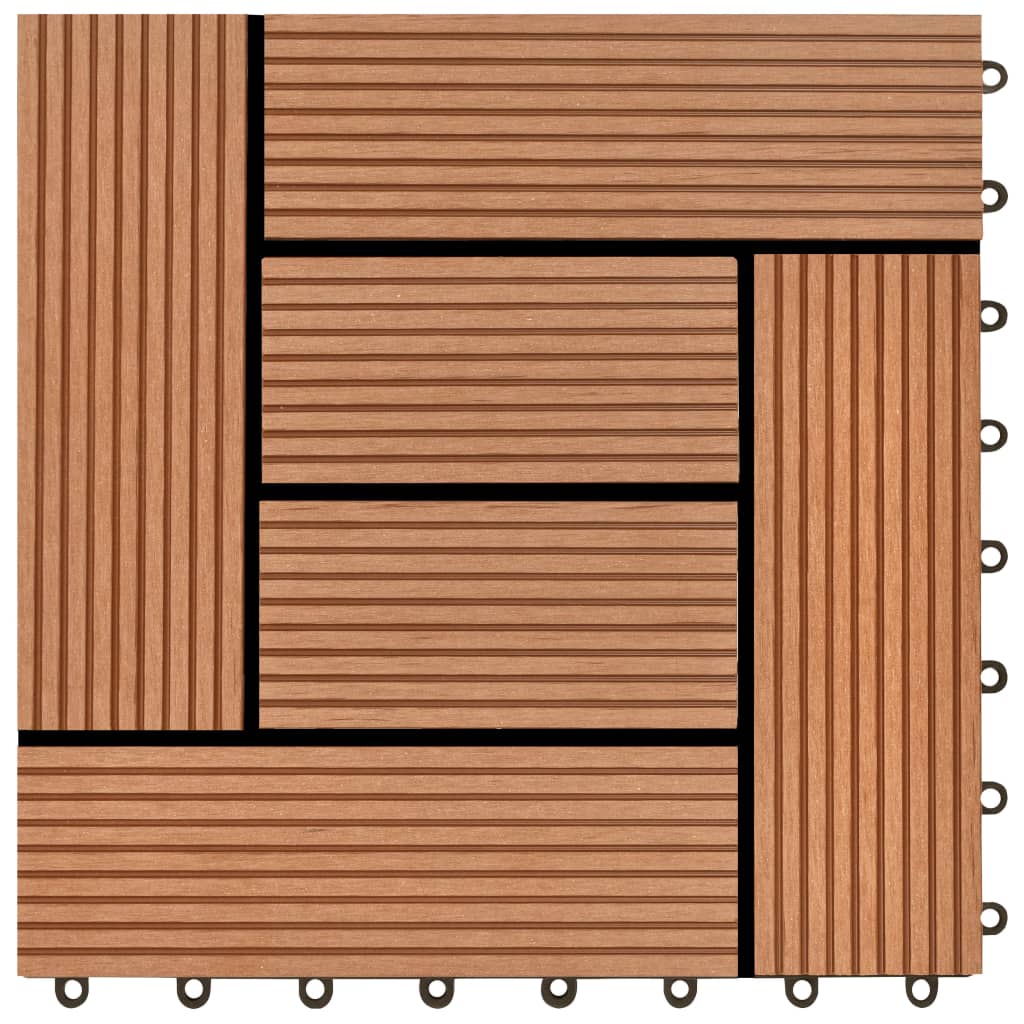 Decking Tiles WPC 1 sqm Brown 11 pcs