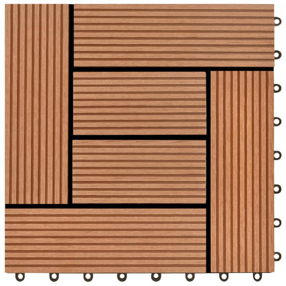 Decking Tiles WPC 1 sqm Brown 11 pcs
