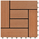 Decking Tiles WPC 1 sqm Brown 11 pcs