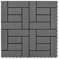 Decking Tiles WPC 1 sqm Grey 11 pcs