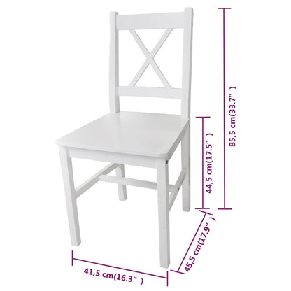 Dining Chairs 6 pcs White Pinewood - 41.5×45.5×85.5cm