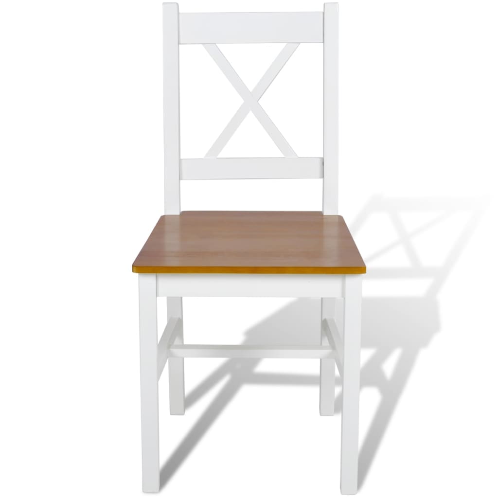 Dining Chairs 6 pcs White Pinewood - 41.5×41cm