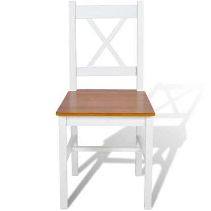 Dining Chairs 6 pcs White Pinewood - 41.5×41cm