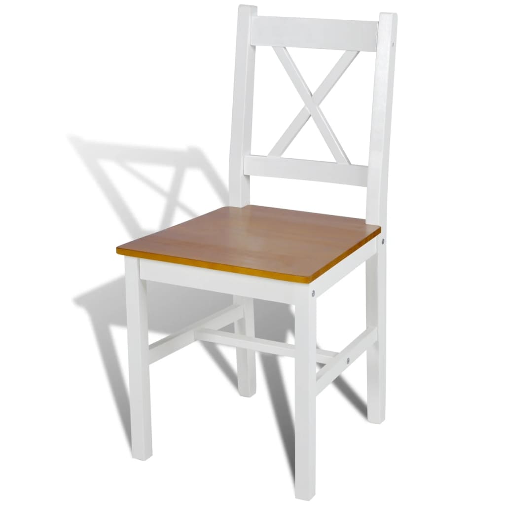 Dining Chairs 6 pcs White Pinewood - 41.5×41cm