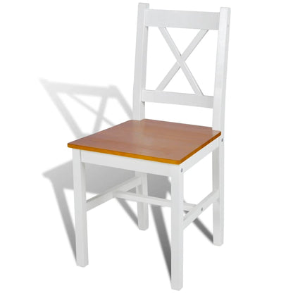 Dining Chairs 6 pcs White Pinewood - 41.5×41cm