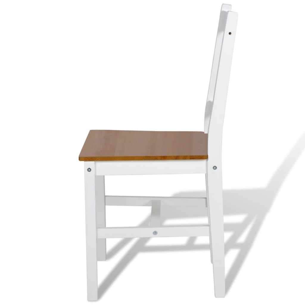Dining Chairs 6 pcs White Pinewood - 41.5×41cm