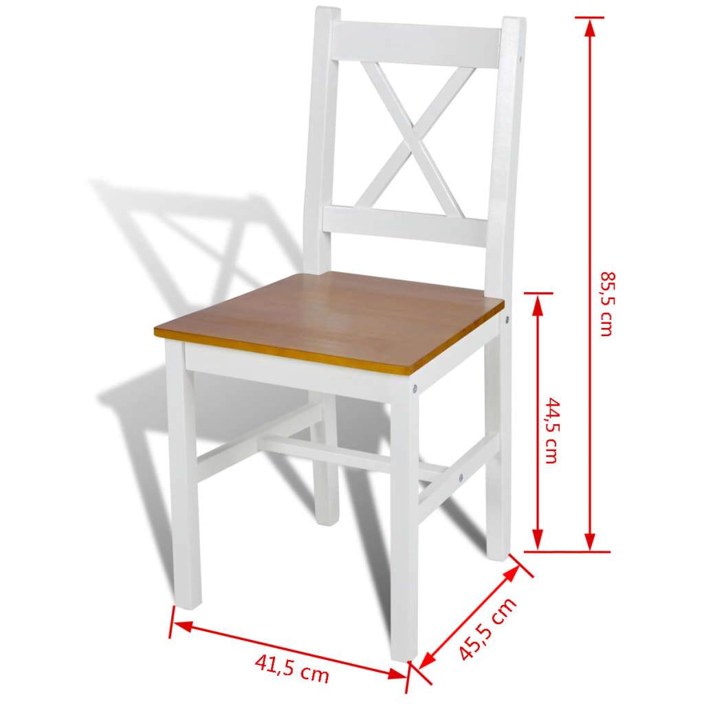 Dining Chairs 6 pcs White Pinewood - 41.5×41cm