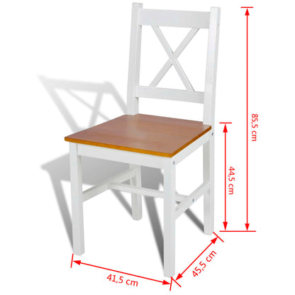 Dining Chairs 6 pcs White Pinewood - 41.5×41cm