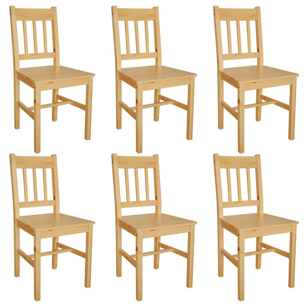  Dining Chairs 6 pcs Pinewood