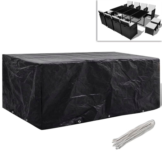Garden Furniture Cover 8 Person Poly Rattan Set 10 Eyelets - 229×113×73cm