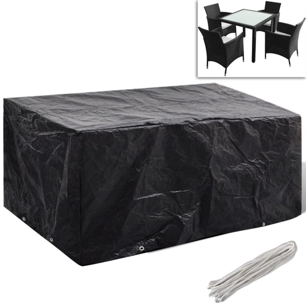  Garden Furniture Cover 4 Person Poly Rattan Set 8 Eyelets