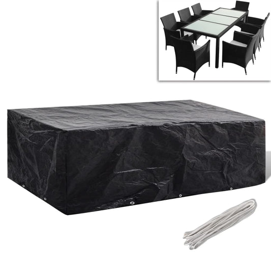 Garden Furniture Cover 8 Person Poly Rattan Set 10 Eyelets - 300×140×90cm