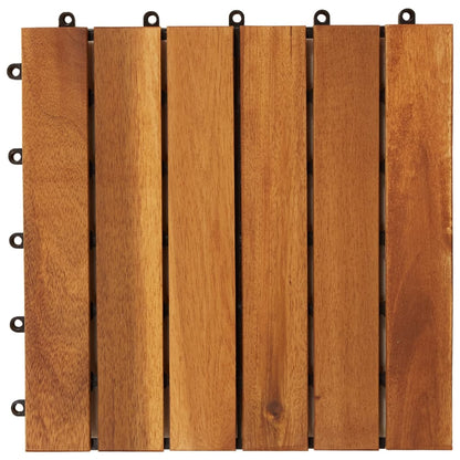 10 pcs Acacia Decking Tiles Vertical Pattern