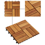 10 pcs Acacia Decking Tiles