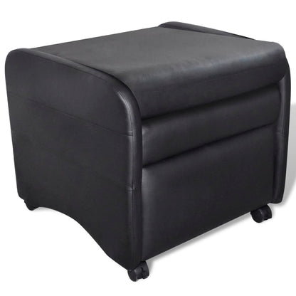 Folding Archair Black Fau Leather