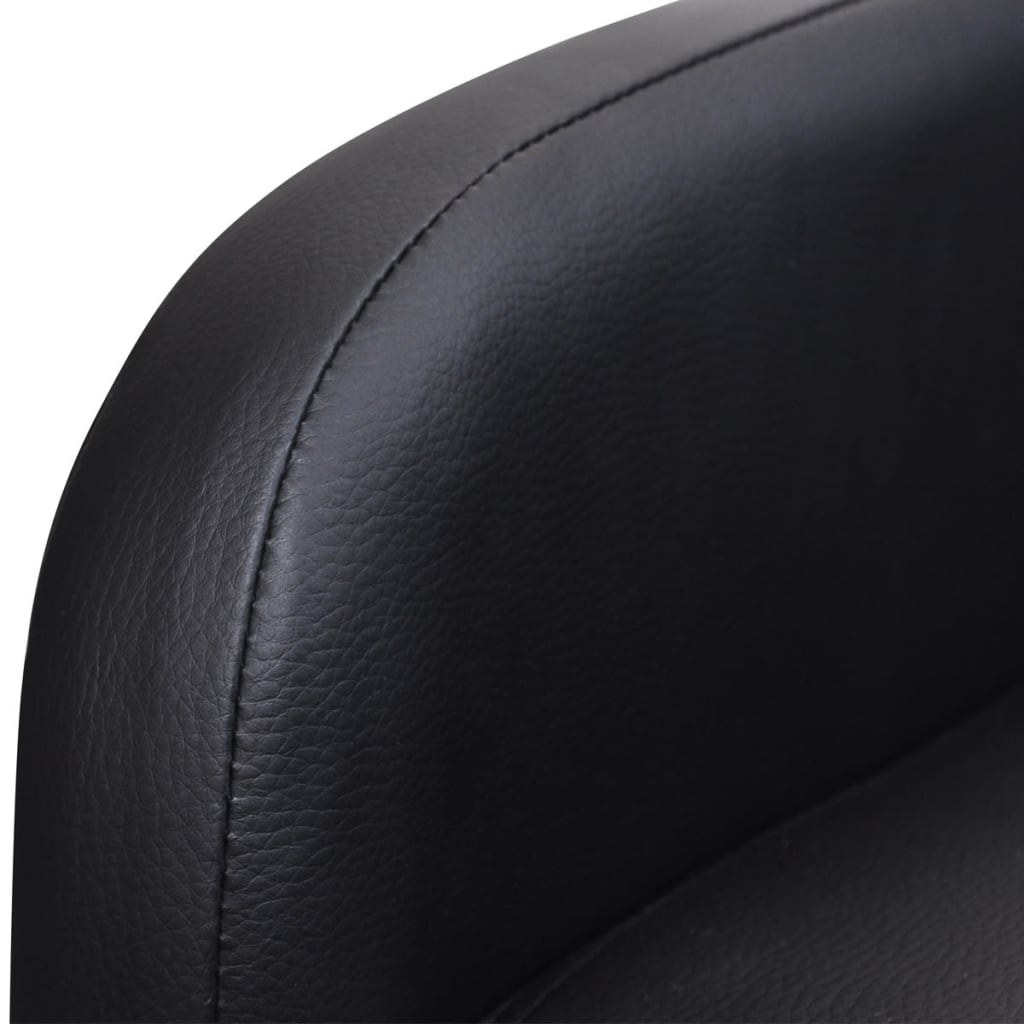 Folding Archair Black Fau Leather