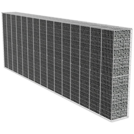 Gabion Wall with Cover Galvanised Steel - 600×50×200cm