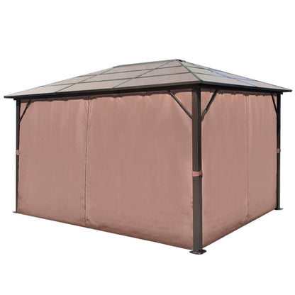 Gazebo with Curtain Brown