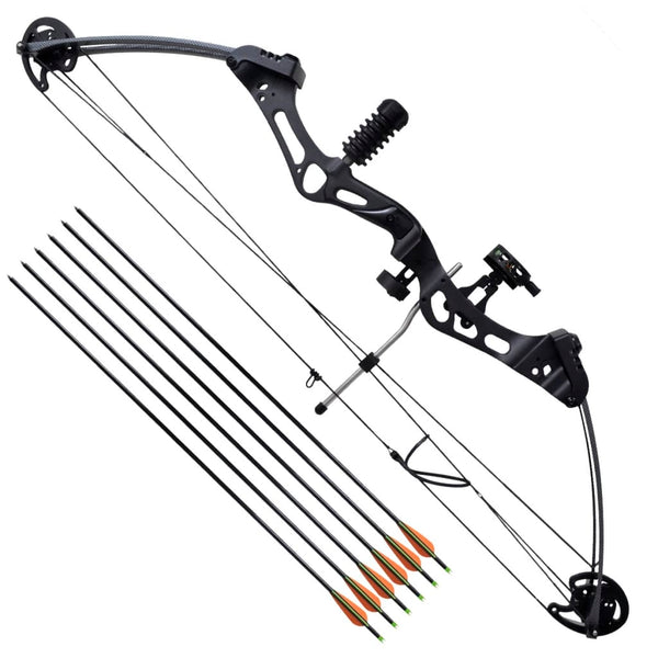  Compound Bow with Accessories and Fiberglass Arrows
