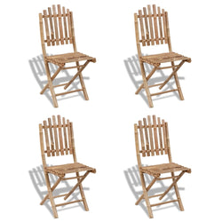 Foldable Outdoor Chairs Bamboo 4 pcs