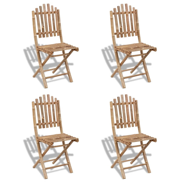  Foldable Outdoor Chairs Bamboo 4 pcs