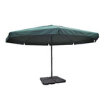 Aluminium Umbrella with Portable Base Green