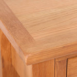 Console Table with 2 Drawers Solid Oak Wood