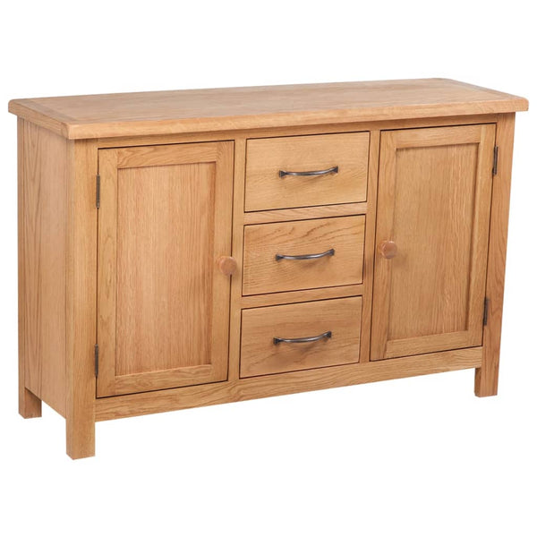 Sideboard with 3 Drawers Solid Oak Wood