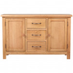 Sideboard with 3 Drawers Solid Oak Wood