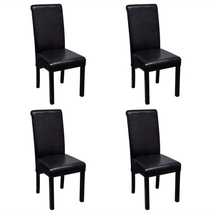 Dining Chairs 4 pcs Black Leather - 42×54.5×96cm