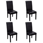 Dining Chairs 4 pcs Black Leather