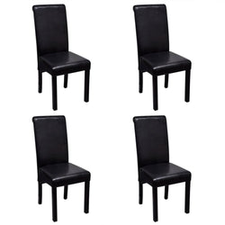 Dining Chairs 4 pcs Black Leather