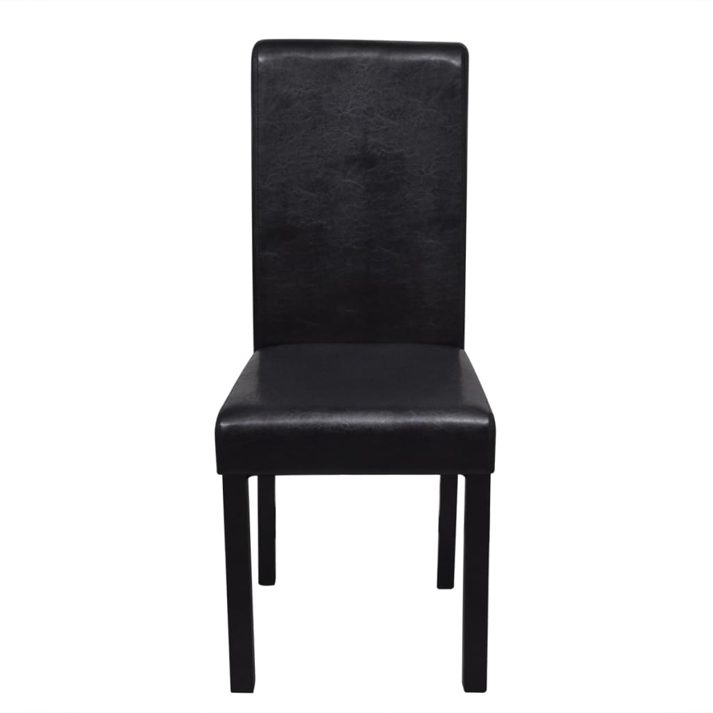Dining Chairs 4 pcs Black Leather - 42×54.5×96cm