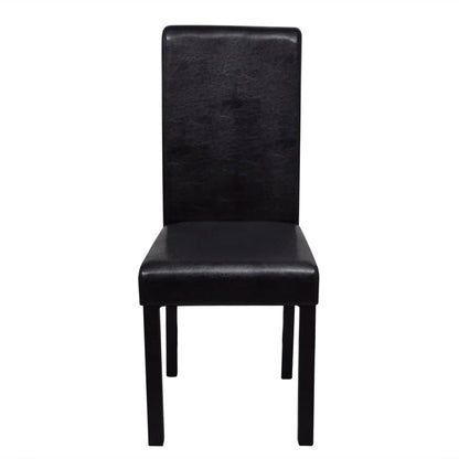 Dining Chairs 4 pcs Black Leather - 42×54.5×96cm