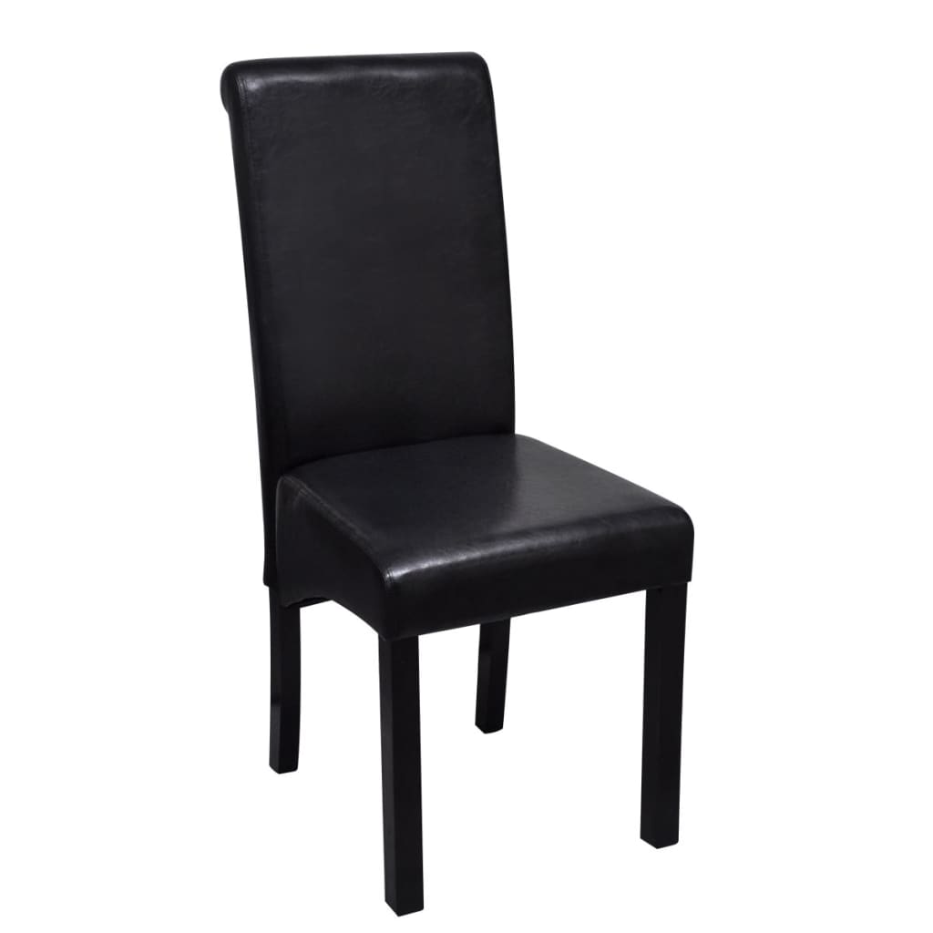 Dining Chairs 4 pcs Black Leather - 42×54.5×96cm