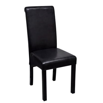 Dining Chairs 4 pcs Black Leather - 42×54.5×96cm