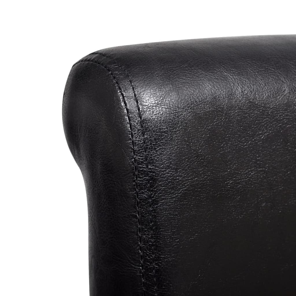 Dining Chairs 4 pcs Black Leather - 42×54.5×96cm