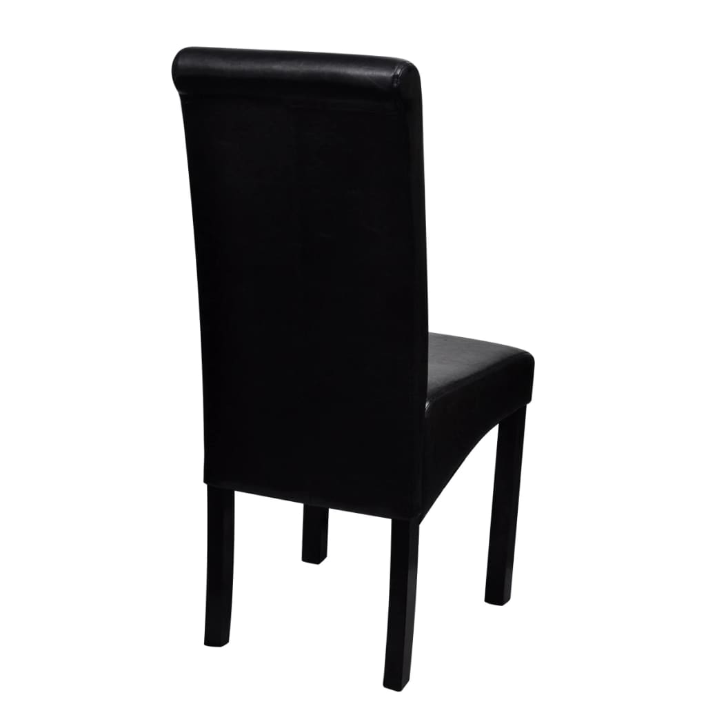 Dining Chairs 4 pcs Black Leather - 42×54.5×96cm