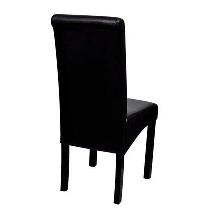 Dining Chairs 4 pcs Black Leather - 42×54.5×96cm