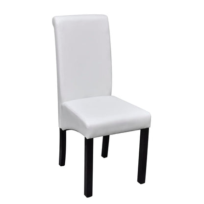 Dining Chairs 2 pcs White" Faux Leather