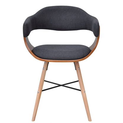 Dining Chairs 2 pcs Dark Grey Bent Wood and Fabric - 53×45×76cm