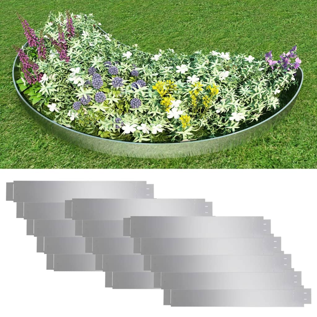 Set of 15 Fleible Lawn Fence Galvanised Steel