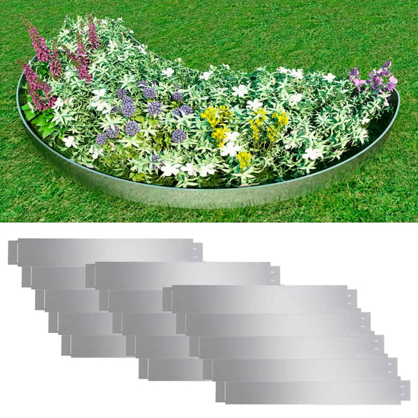  Set of 15 Fleible Lawn Fence Galvanised Steel