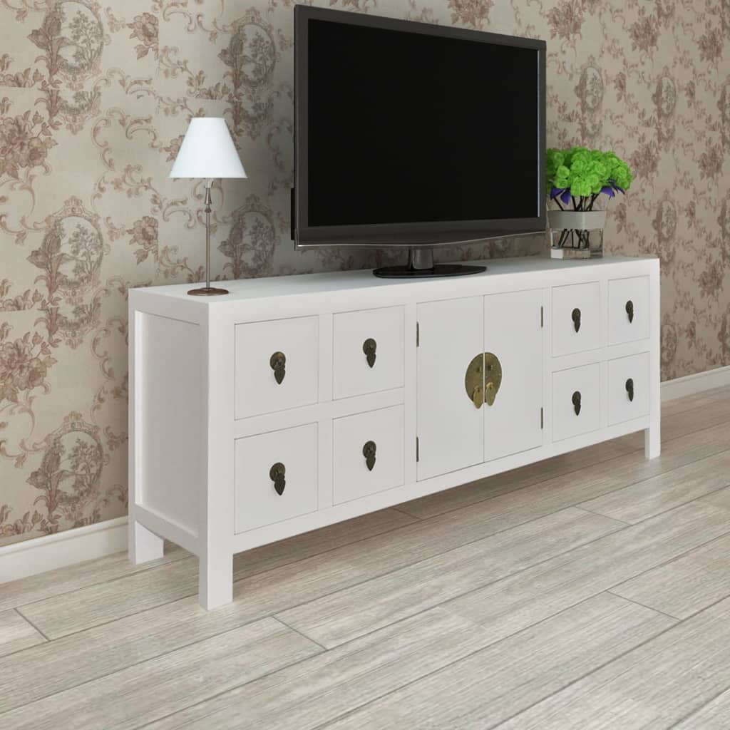 Entertainment Unit Asian Style with 8 Drawers and 2 Doors