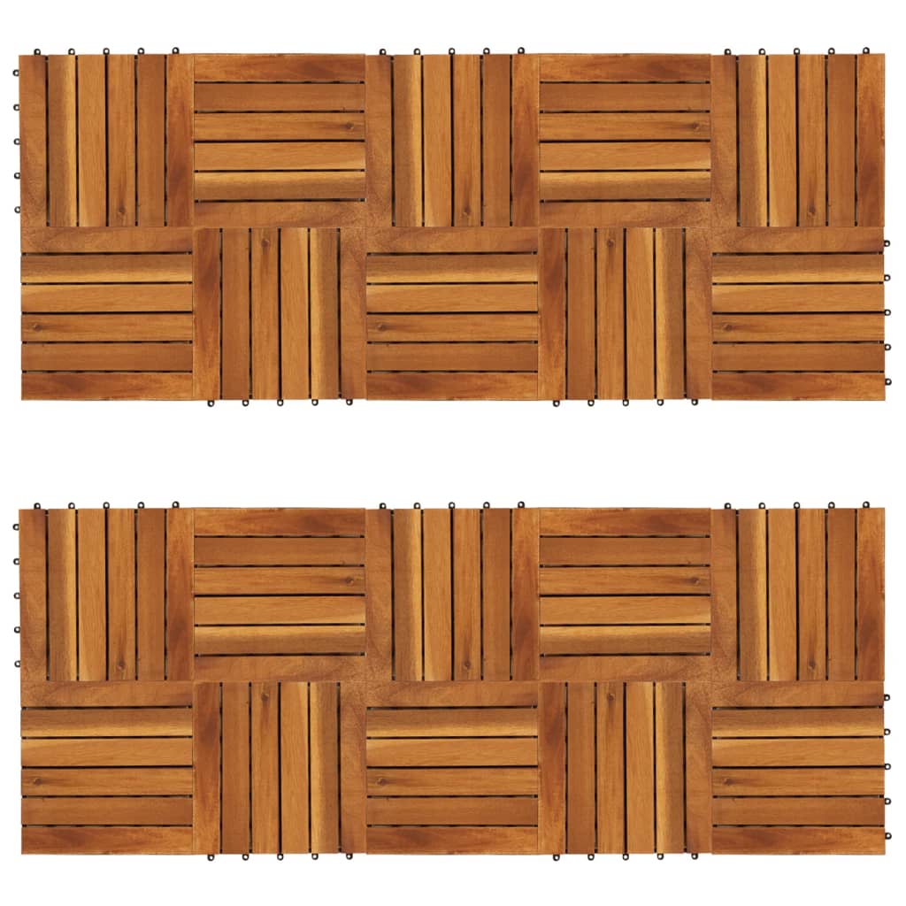 Decking Tiles Vertical Pattern Acacia Set of 20
