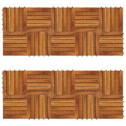 Decking Tiles Vertical Pattern Acacia Set of 20