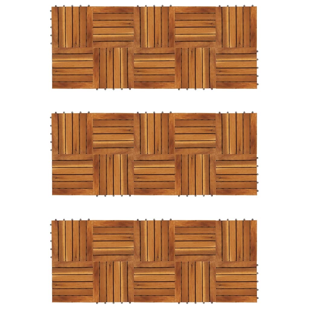 Decking Tiles Vertical Pattern Acacia Set of 30